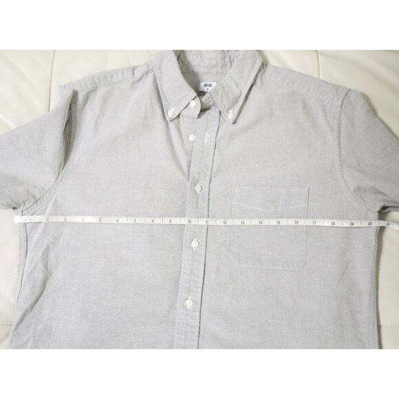 UNIQLO - Men's Grey Long Sleeve Button Down Shirt - Size M Slim Fit - Picture 5 of 7